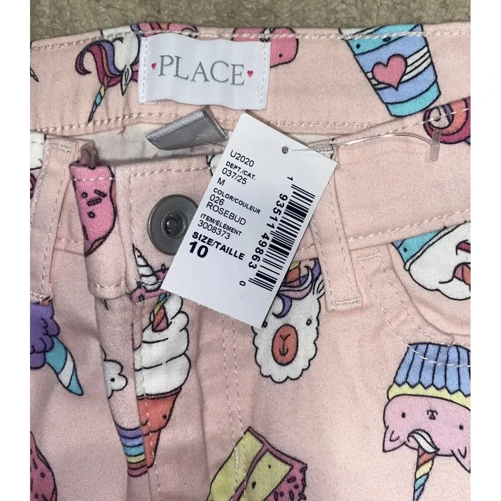 The Childrens‎ Place Pink Colorful Unicorn Shorts Youth Girls sz 10